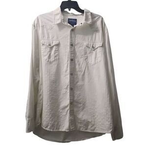 Orginal Aeropostale Slim Fit Mens XL Pearl Snap White‎